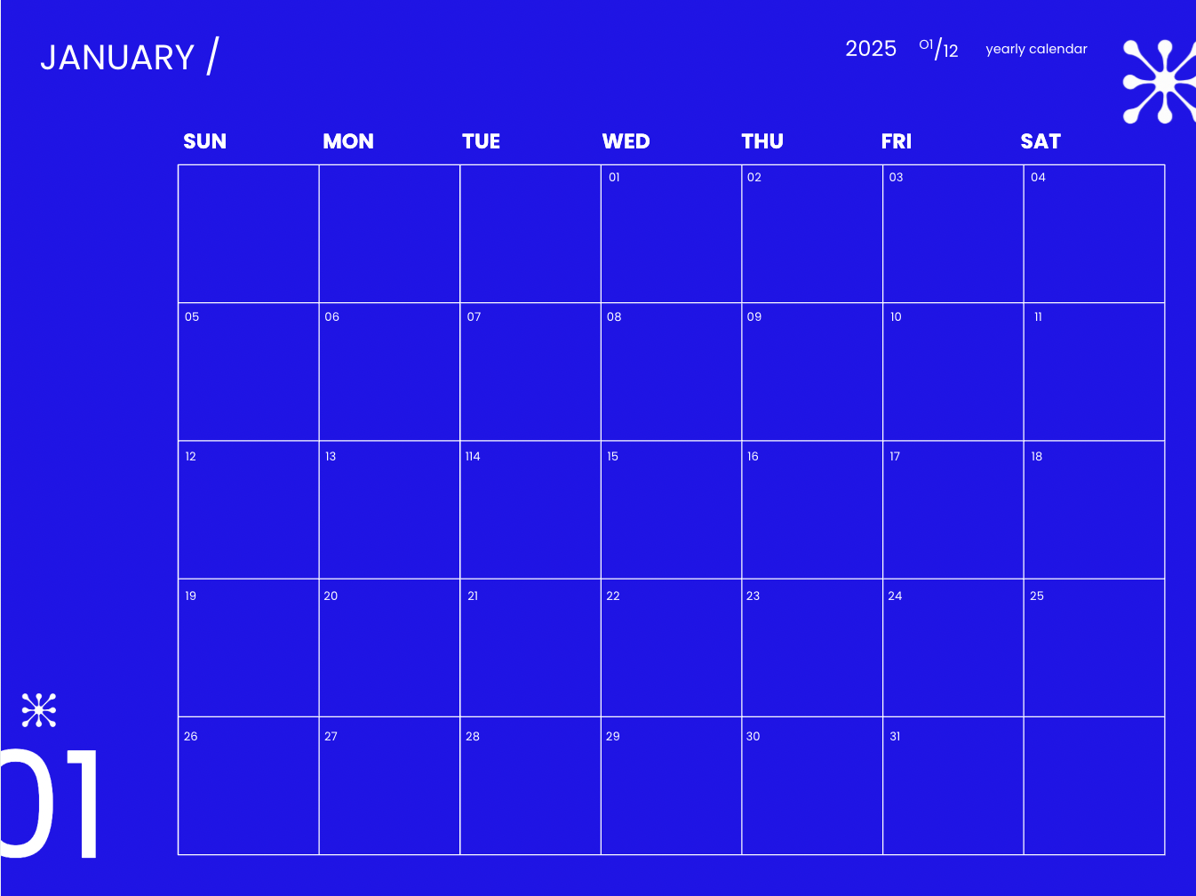 YEARLY CALENDAR