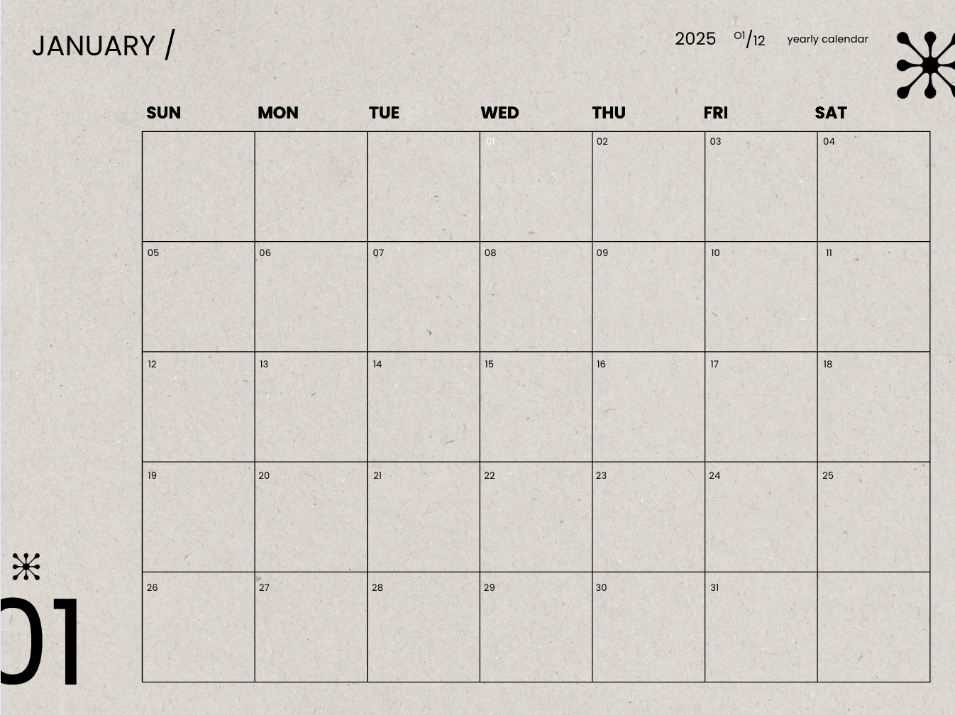 YEARLY CALENDAR